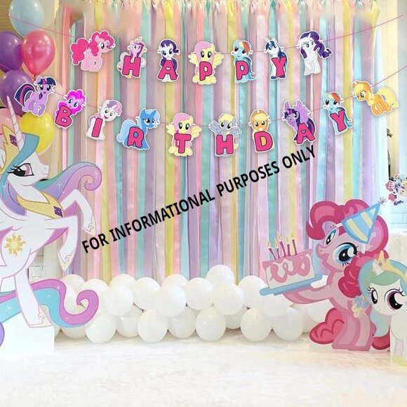 My Little Pony (MLP) Happy Birthday Banner Decorations (SKU: 204MI) - Picture 4 of 6